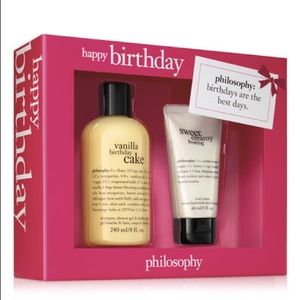 NWT Philosophy 2 piece vanilla birthday cake set
